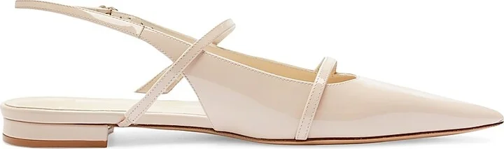 Women's Tita Patent Leather Slingback Flats - Semolina - Size 5.5