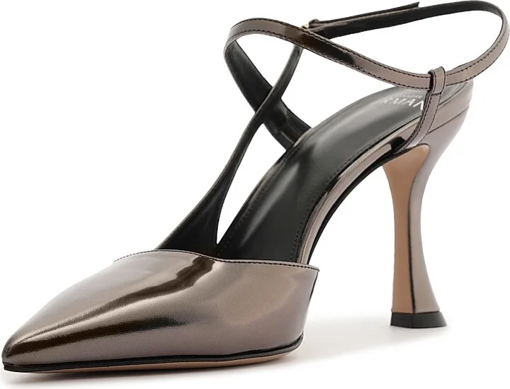 Women's Tita Wrap 85MM Patent Leather Pumps - Grafite - Size 6 - Image 9