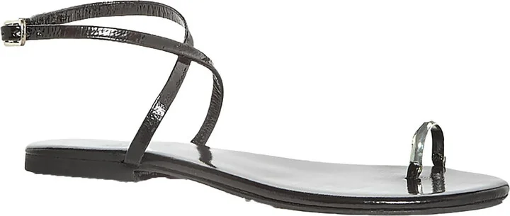 Womens Toe Loop Patent Leather Ankle Strap