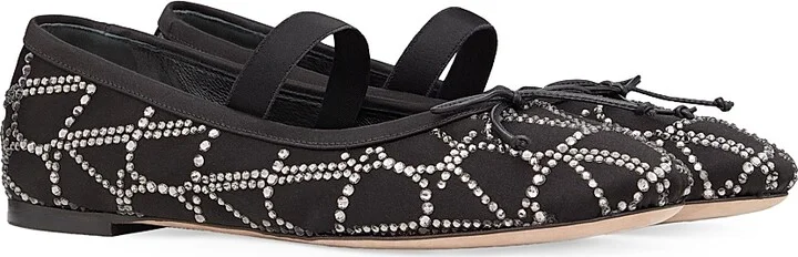 Women's Toile Iconographe Ballerinas with Crystals - Black - Size 9 - Image 2