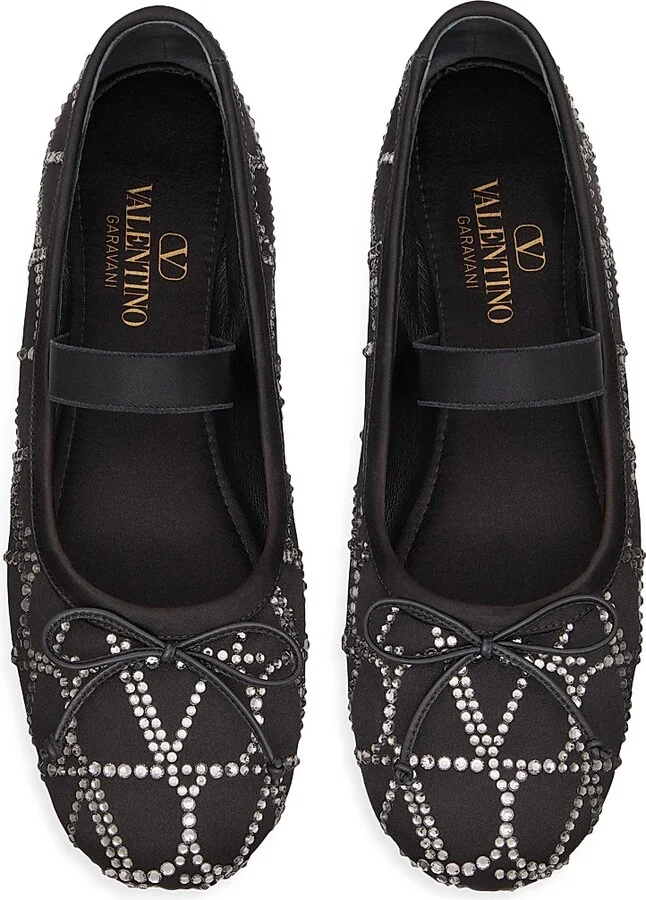 Women's Toile Iconographe Ballerinas with Crystals - Black - Size 9 - Image 4