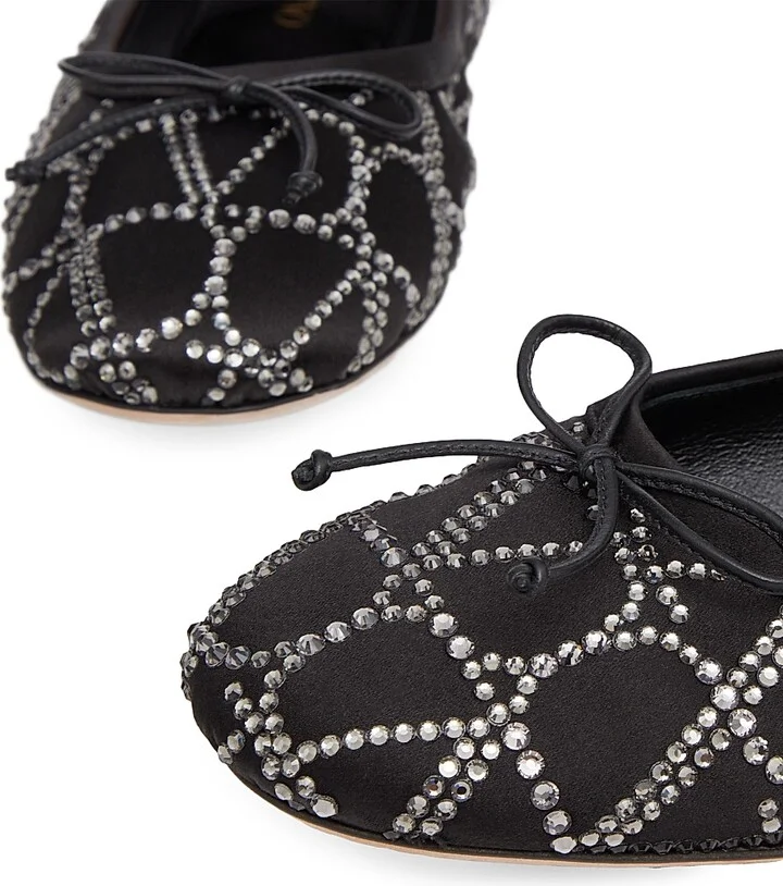 Women's Toile Iconographe Ballerinas with Crystals - Black - Size 9 - Image 5
