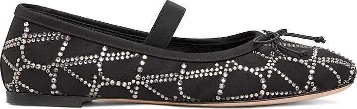 Women's Toile Iconographe Ballerinas with Crystals - Black - Size 9