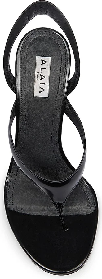 Women's Tong 90MM Leather Sandals - Noir - Size 7 - Image 4