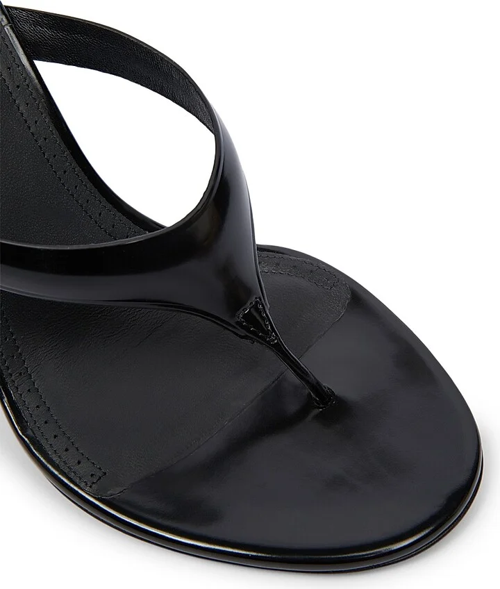 Women's Tong 90MM Leather Sandals - Noir - Size 7 - Image 5