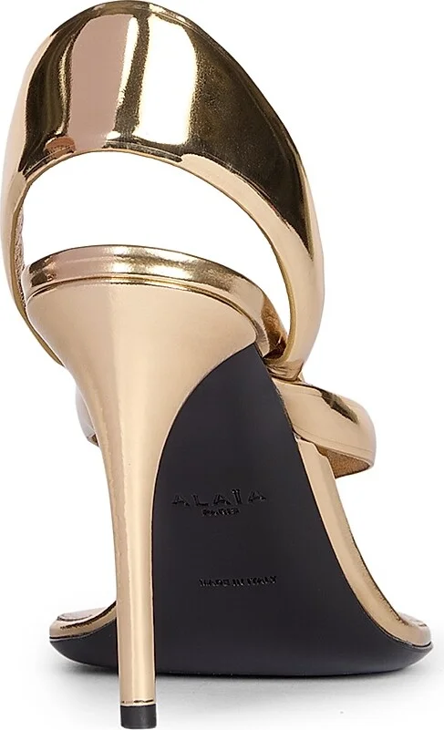 Women's Tong 90MM Metallic Leather Sandals - Platine - Size 6 - Image 3
