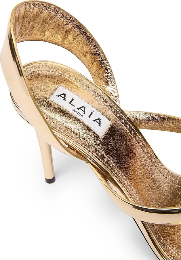 Women's Tong 90MM Metallic Leather Sandals - Platine - Size 6 - Image 5
