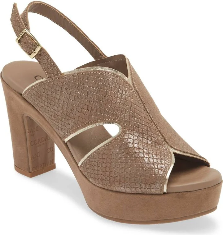 Women's Toni Slingback Sandal In Fango Shimmer