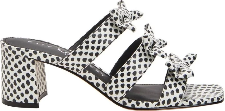 Women's Tooliped Bow Sandal In Black White Multi