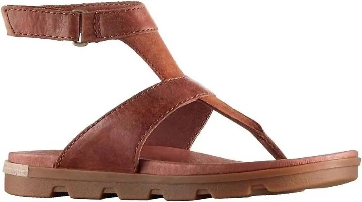 Women's Torpeda Ankle Strap Sandal In Camel Brown