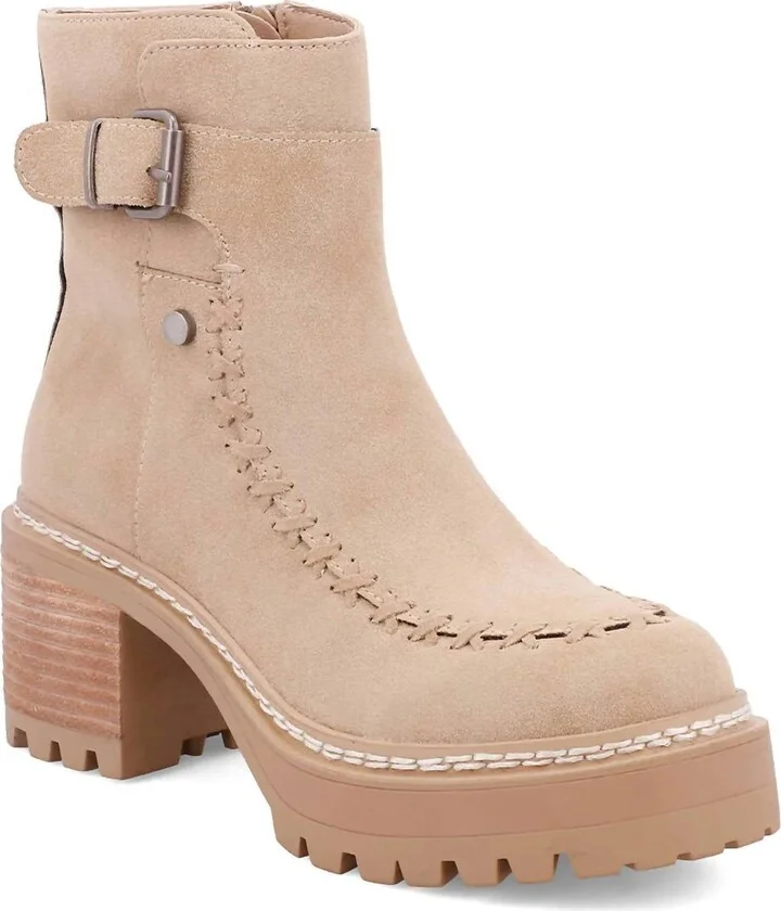 Women's Toula Platform Bootie In Sand Ambers
