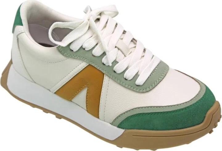 Women's Town Sneakers In White/green/yellow