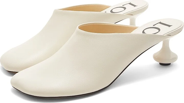 Women's Toy 45MM Leather Mules - White - Size 5 - Image 2
