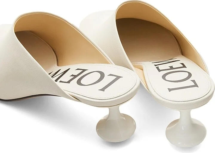 Women's Toy 45MM Leather Mules - White - Size 5 - Image 3