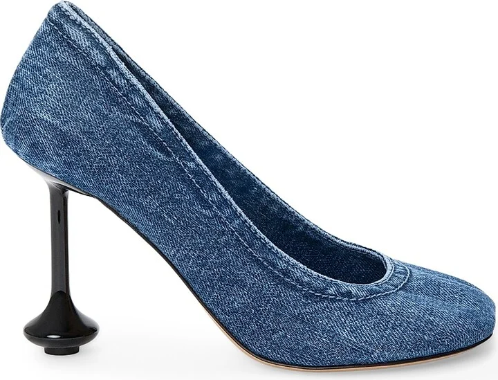 Women's Toy 90MM Denim Pumps - Washed Denim - Size 6