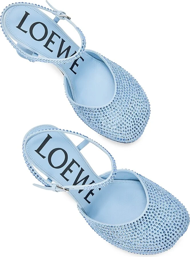 Women's Toy Leather 90MM Ankle Strap Pumps - Baby Blue - Size 6 - Image 3