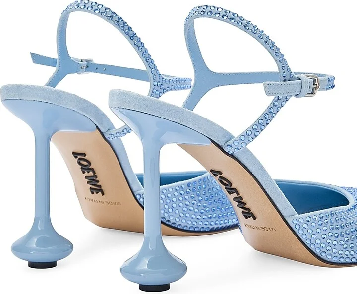 Women's Toy Leather 90MM Ankle Strap Pumps - Baby Blue - Size 6 - Image 4