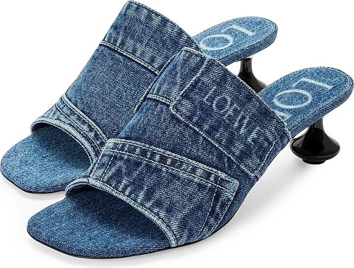 Women's Toy Panta 45MM Denim Slides - Washed Denim - Size 9 Sandals - Image 2