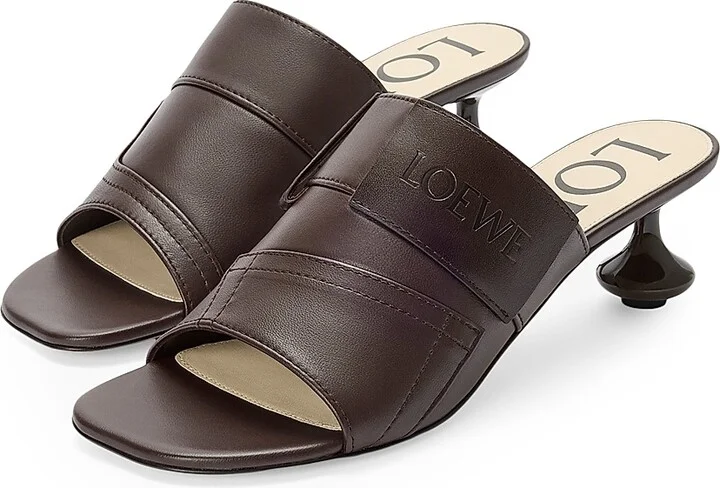 Women's Toy Panta 45MM Leather Mule Slides - Brownie - Size 5 Sandals - Image 2
