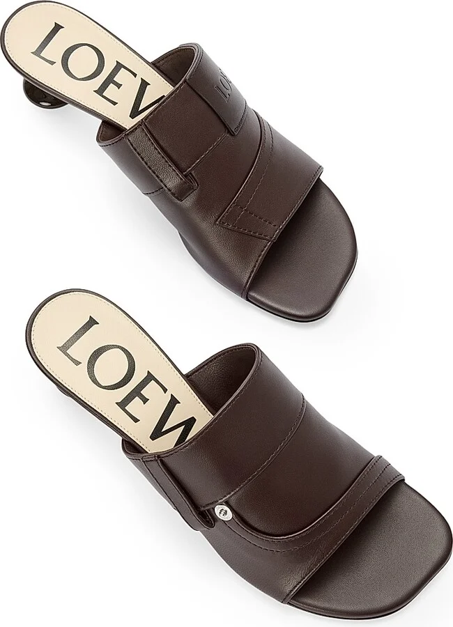 Women's Toy Panta 45MM Leather Mule Slides - Brownie - Size 5 Sandals - Image 3
