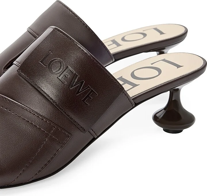 Women's Toy Panta 45MM Leather Mule Slides - Brownie - Size 5 Sandals - Image 4