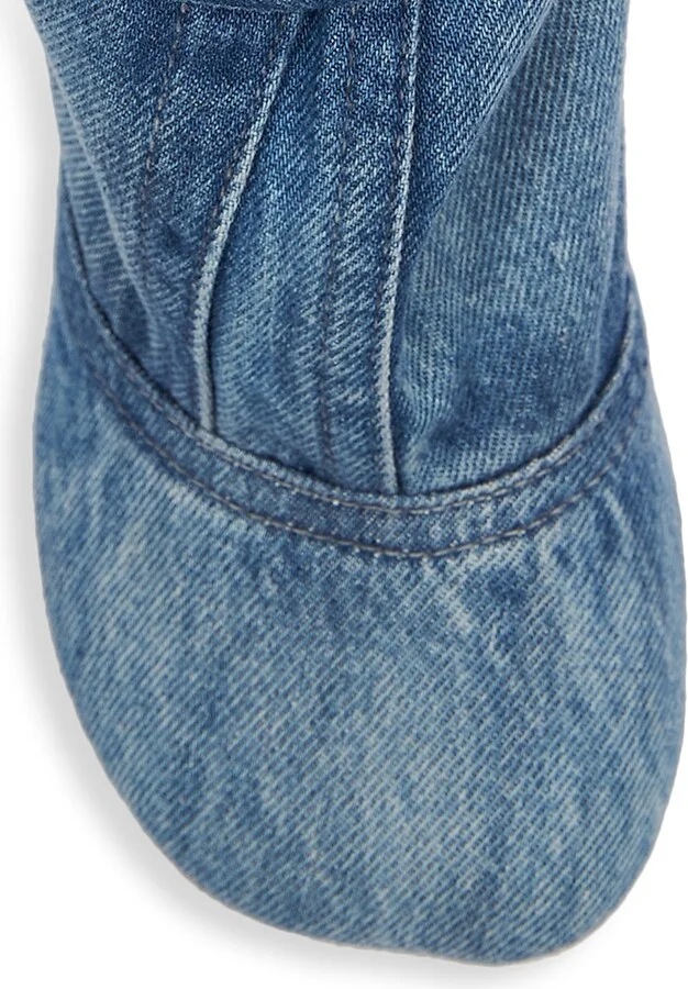 Women's Toy Panta 90MM Leather & Denim Ankle Boots - Washed Denim - Size 6 - Image 4