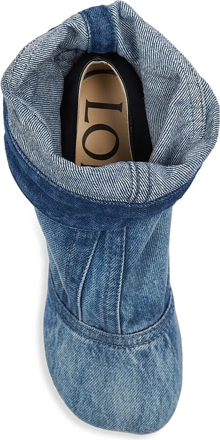 Women's Toy Panta 90MM Leather & Denim Ankle Boots - Washed Denim - Size 6 - Image 5
