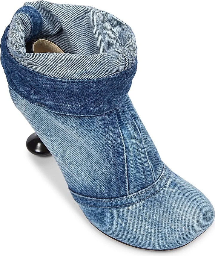 Women's Toy Panta 90MM Leather & Denim Ankle Boots - Washed Denim - Size 6 - Image 6
