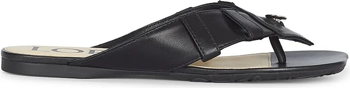 Women's Toy Panta Leather Sandals - Black - Size 6
