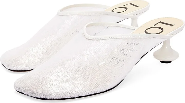 Women's Toy Sequin 45MM Mules - Transparent White - Size 5 - Image 2