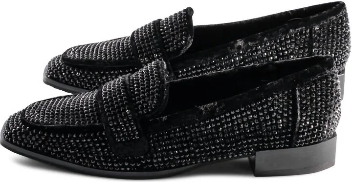 Women's Tracee Stones Velvet Slip On In Black