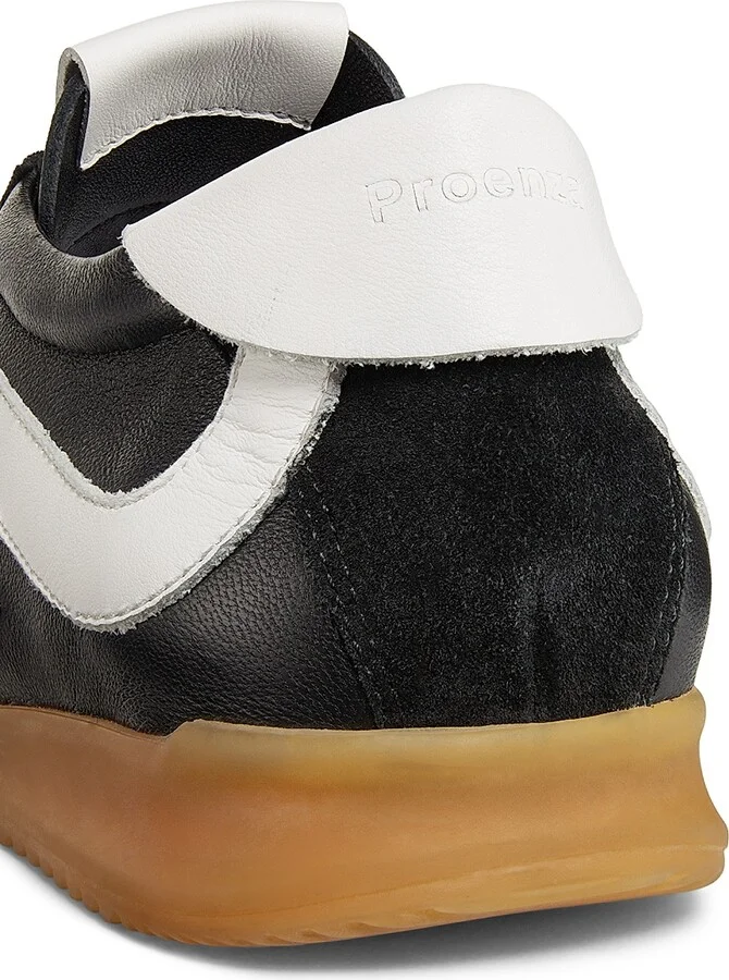 Women's Track Leather & Suede Sneakers - Black White - Size 6 - Image 5