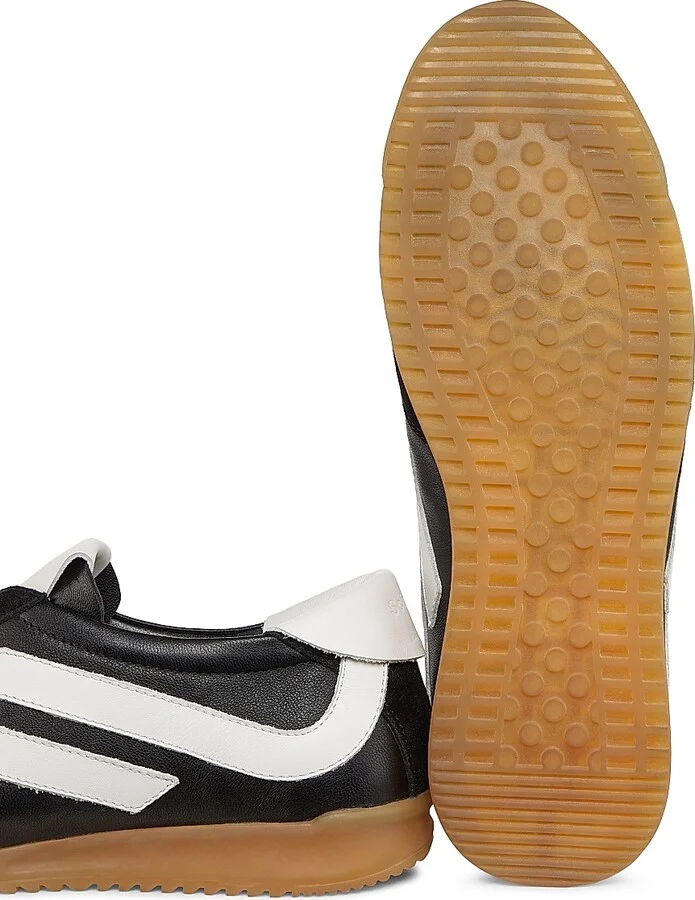 Women's Track Leather & Suede Sneakers - Black White - Size 6 - Image 6
