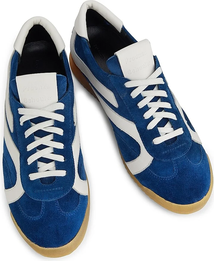 Women's Track Leather & Suede Sneakers - Black White - Size 6 - Image 9
