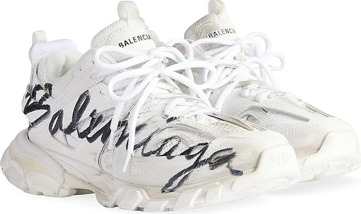 Women's Track Signature Sneakers - White Black - Size 5 - Image 2
