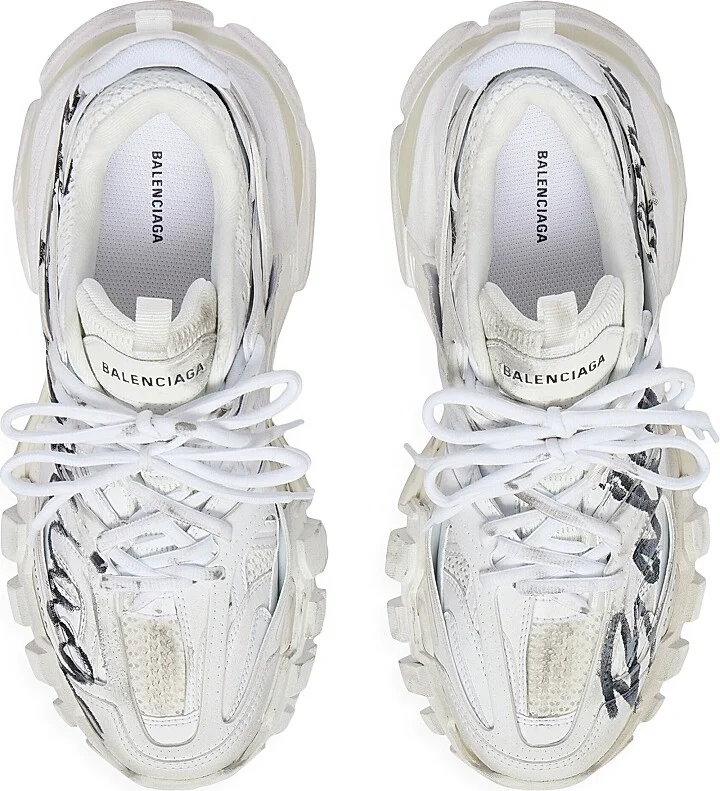 Women's Track Signature Sneakers - White Black - Size 5 - Image 5