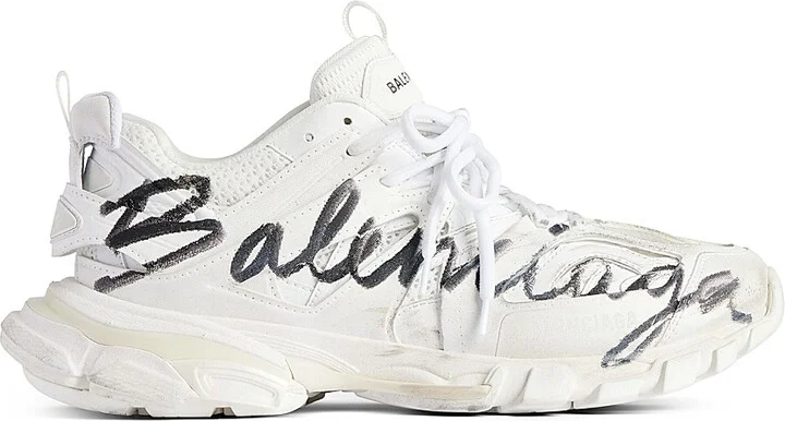 Women's Track Signature Sneakers - White Black - Size 5