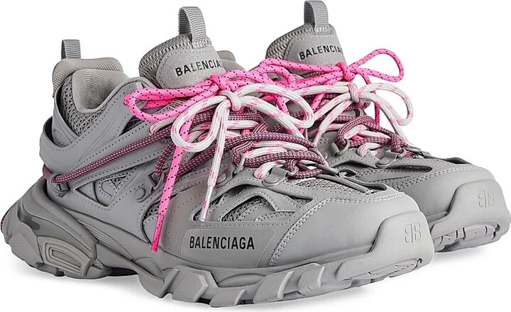 Women's Track Trail Laces Sneakers - Grey Pink - Size 6 - Image 2