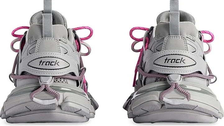 Women's Track Trail Laces Sneakers - Grey Pink - Size 6 - Image 3
