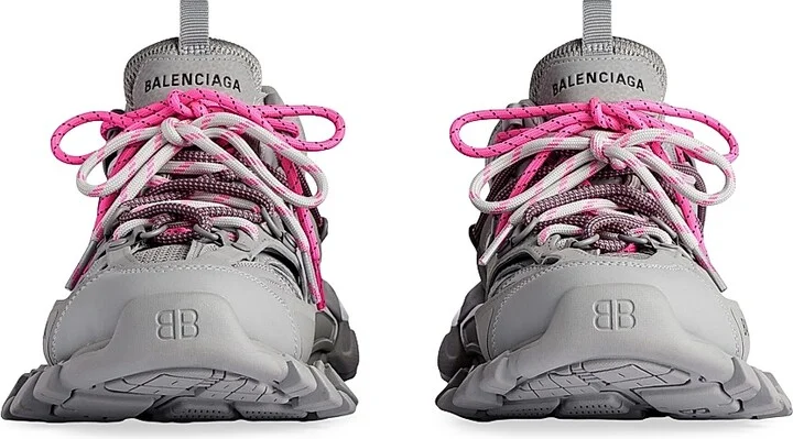 Women's Track Trail Laces Sneakers - Grey Pink - Size 6 - Image 4