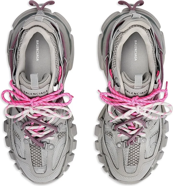 Women's Track Trail Laces Sneakers - Grey Pink - Size 6 - Image 6