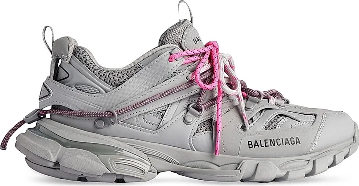 Women's Track Trail Laces Sneakers - Grey Pink - Size 6