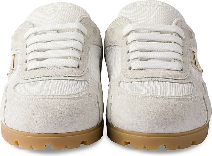 Women's Trail Mesh Fabric and Suede Mules - White Grey - Size 7 - Image 4