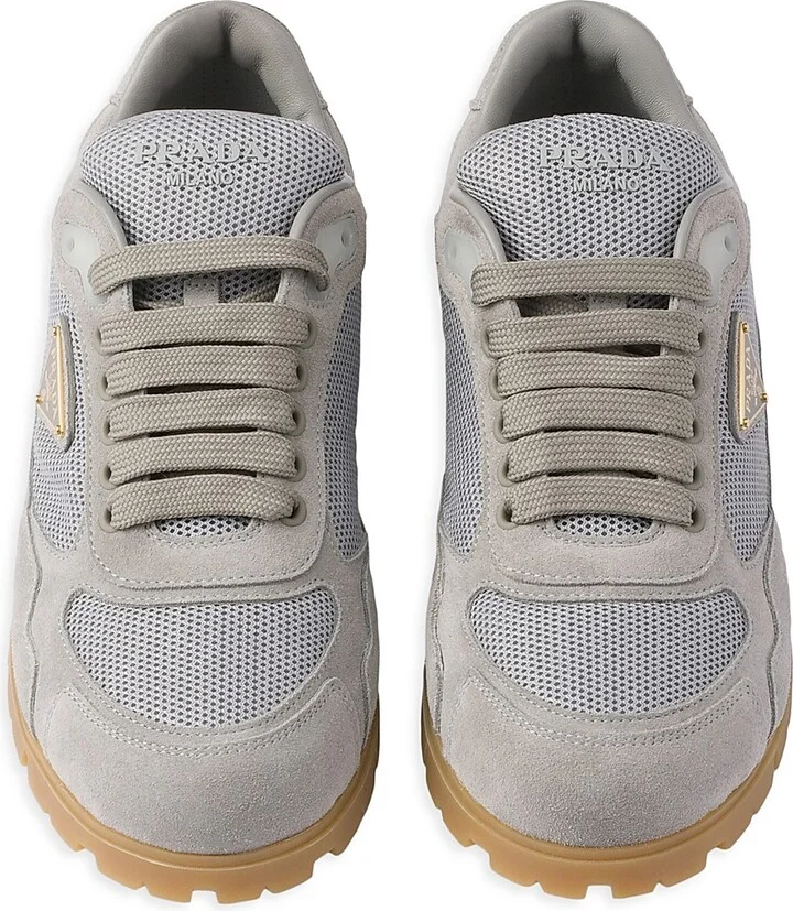Women's Trail Mesh Fabric and Suede Sneakers - Grey - Size 7 - Image 2