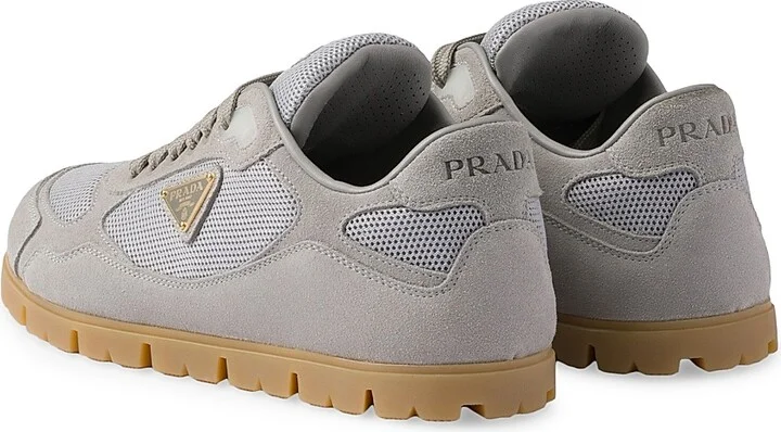 Women's Trail Mesh Fabric and Suede Sneakers - Grey - Size 7 - Image 3