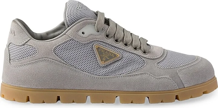 Women's Trail Mesh Fabric and Suede Sneakers - Grey - Size 7