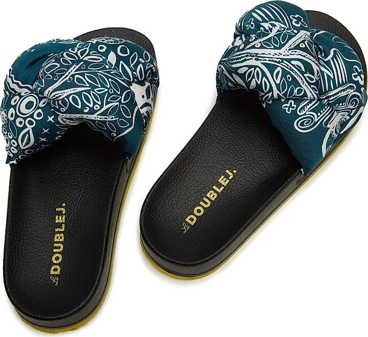 Women's Treccia Slides - Ionic Blue Petrol - Size 5 Sandals - Image 4