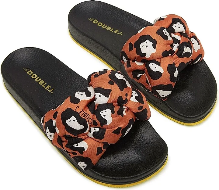 Women's Treccia Slides - Lady Leopard Orange - Size 5 Sandals - Image 2