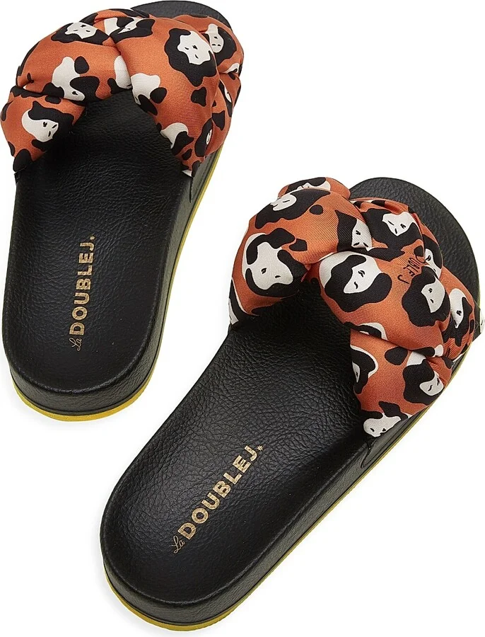 Women's Treccia Slides - Lady Leopard Orange - Size 5 Sandals - Image 3