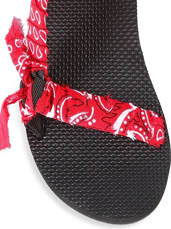 Women's Trekky Bandanna Sport Sandals - Red Bandana - Size 6 - Image 4